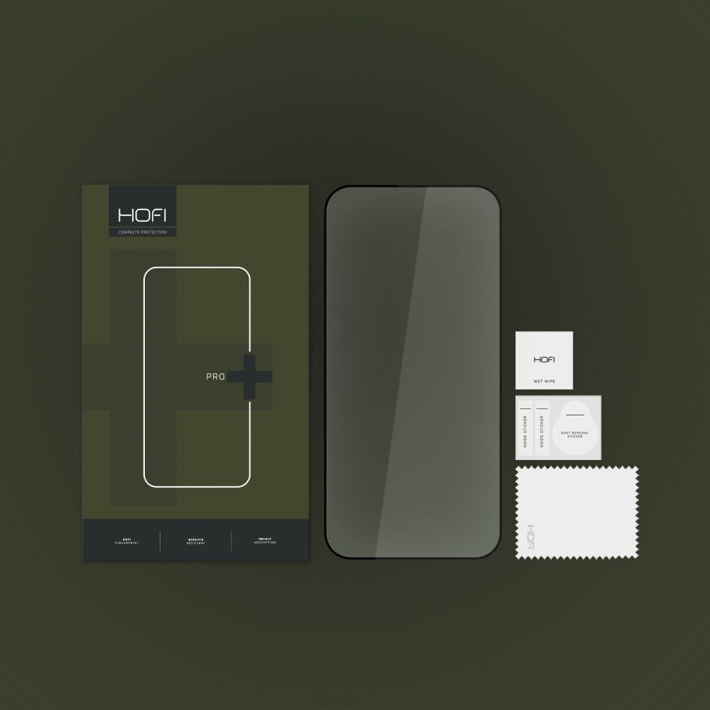 HOFI iPhone 15 Pro Skrmskydd Pro+ Hrdat Glas Svart