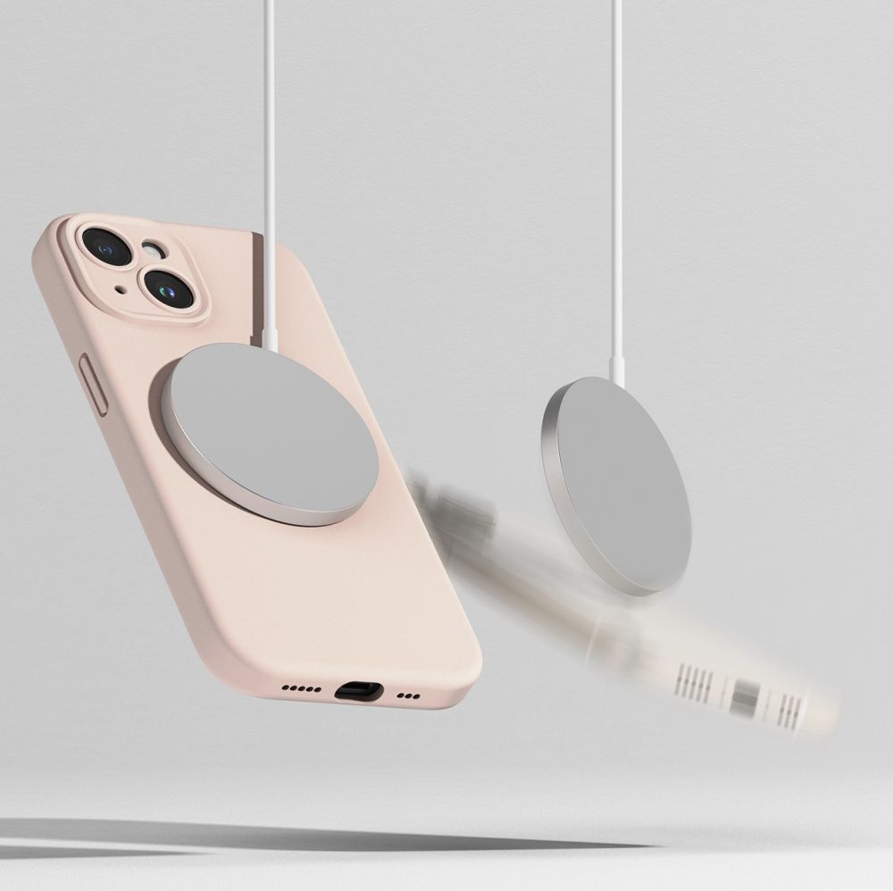 Ringke iPhone 15 Skal MagSafe Silikon Pink Sand