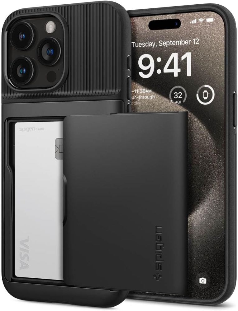 Spigen iPhone 15 Pro Max Skal Slim Armor CS Svart