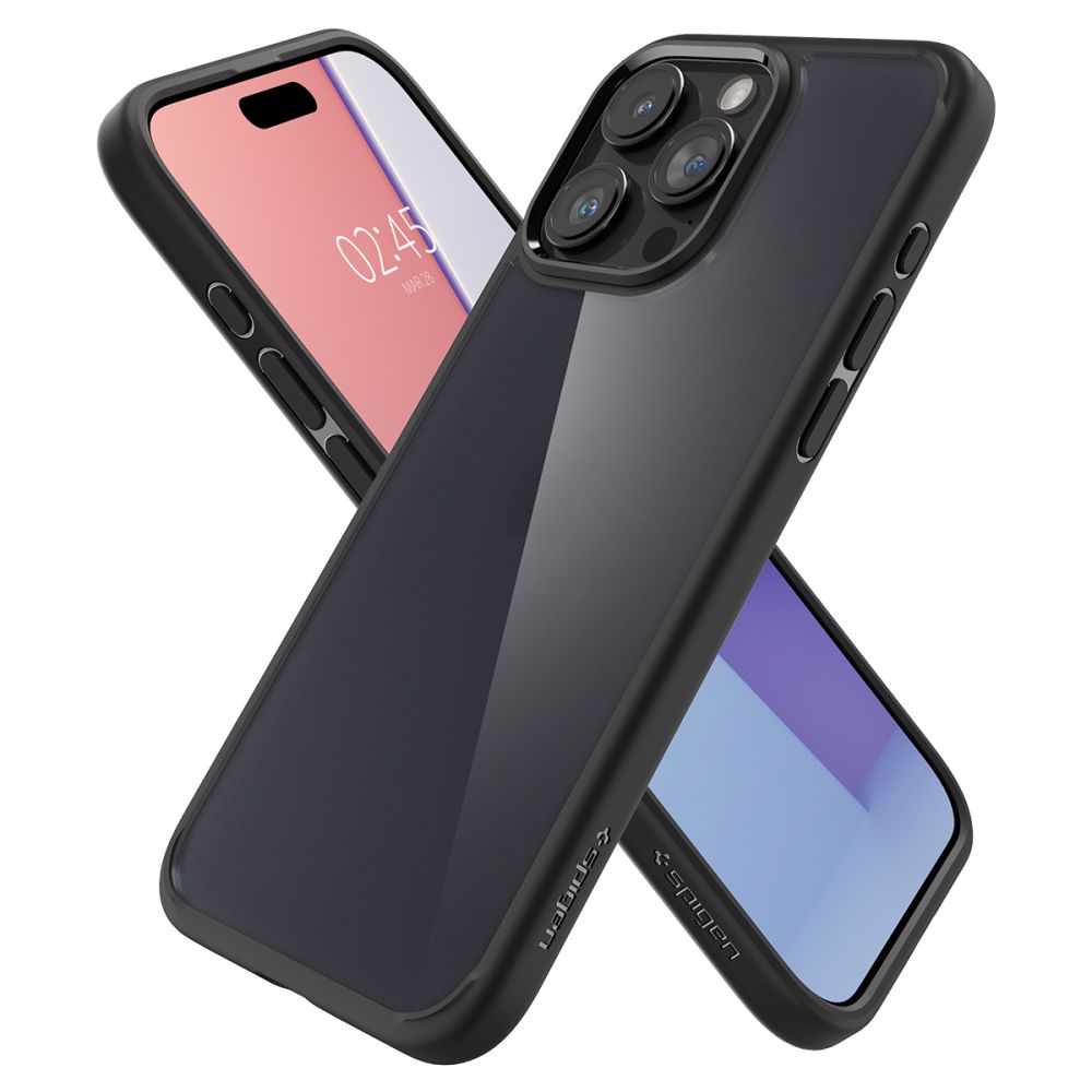 Spigen iPhone 15 Pro Skal Ultra Hybrid Frostad Svart