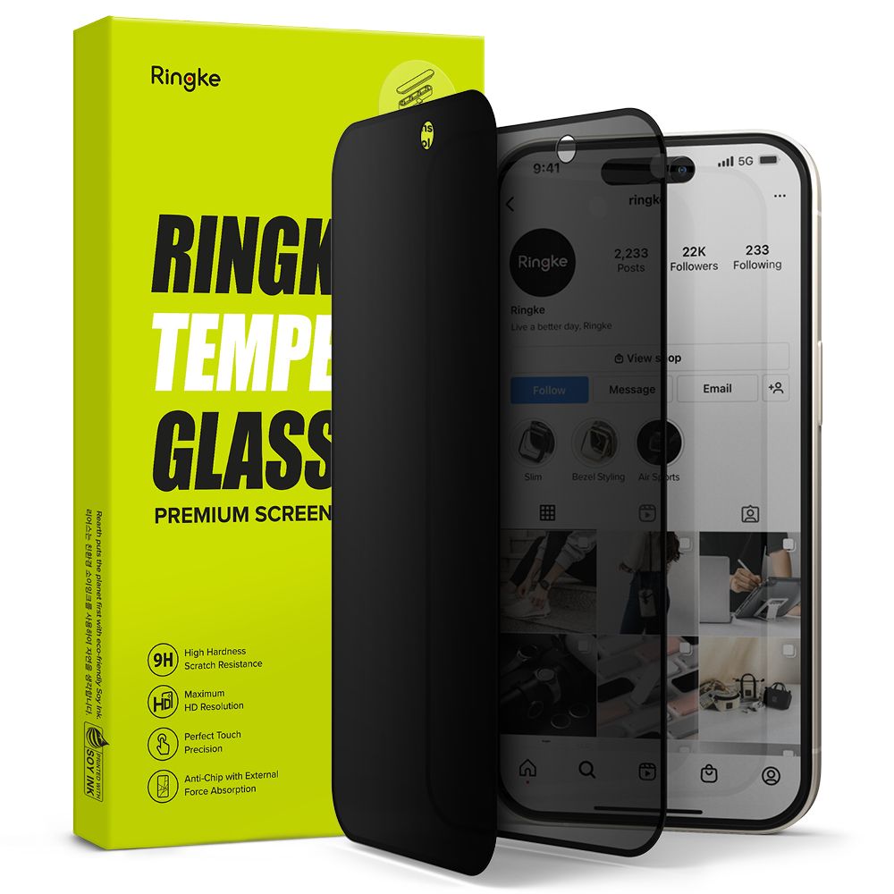 Ringke iPhone 15 Skrmskydd Hrdat Glas Privacy