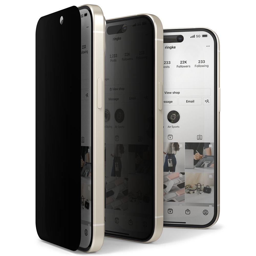 Ringke iPhone 15 Skrmskydd Hrdat Glas Privacy
