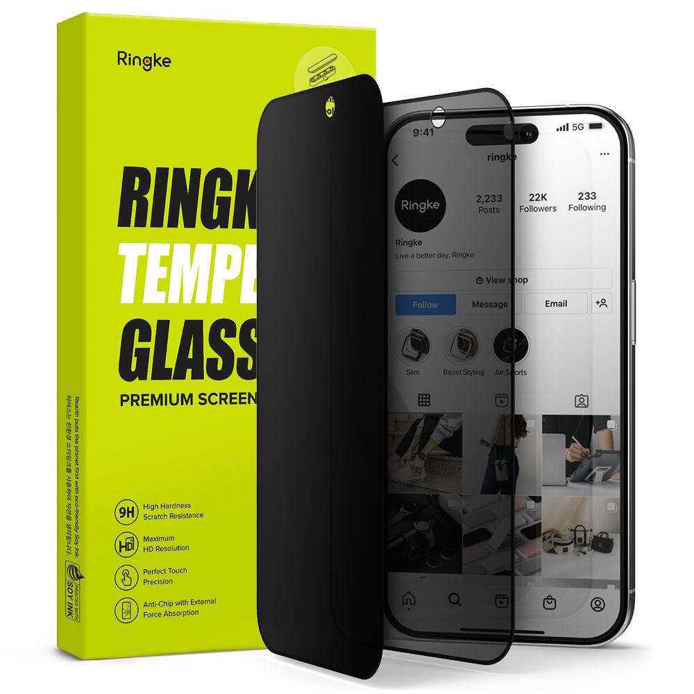 Ringke iPhone 15 Pro Max Skrmskydd Hrdat Glas Privacy
