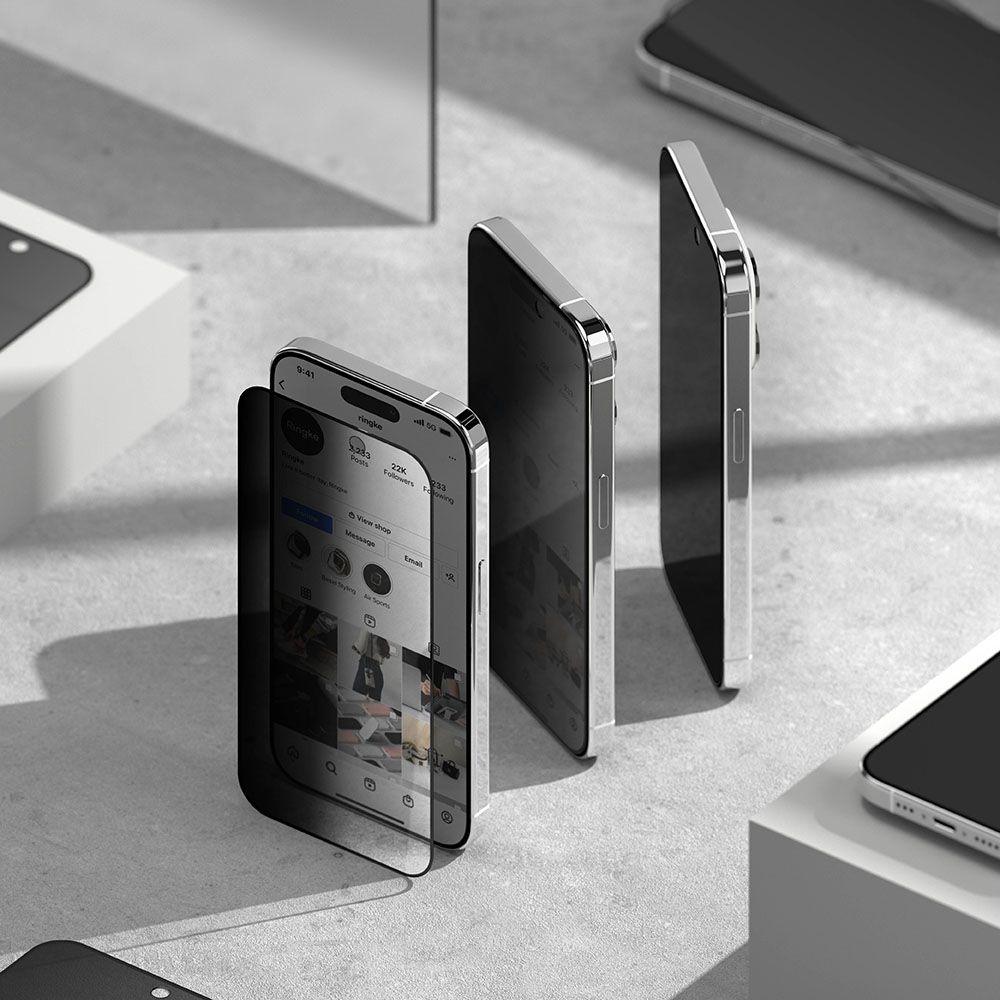 Ringke iPhone 15 Pro Max Skrmskydd Hrdat Glas Privacy