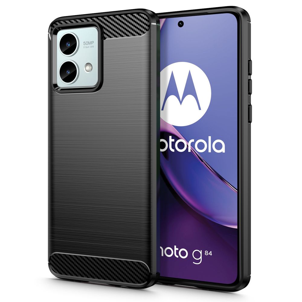 Tech-Protect Motorola Moto G84 5G Skal Borstad Stl Textur Svart