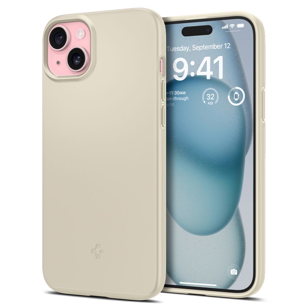 Spigen iPhone 15 Skal Thin Fit Mute Beige