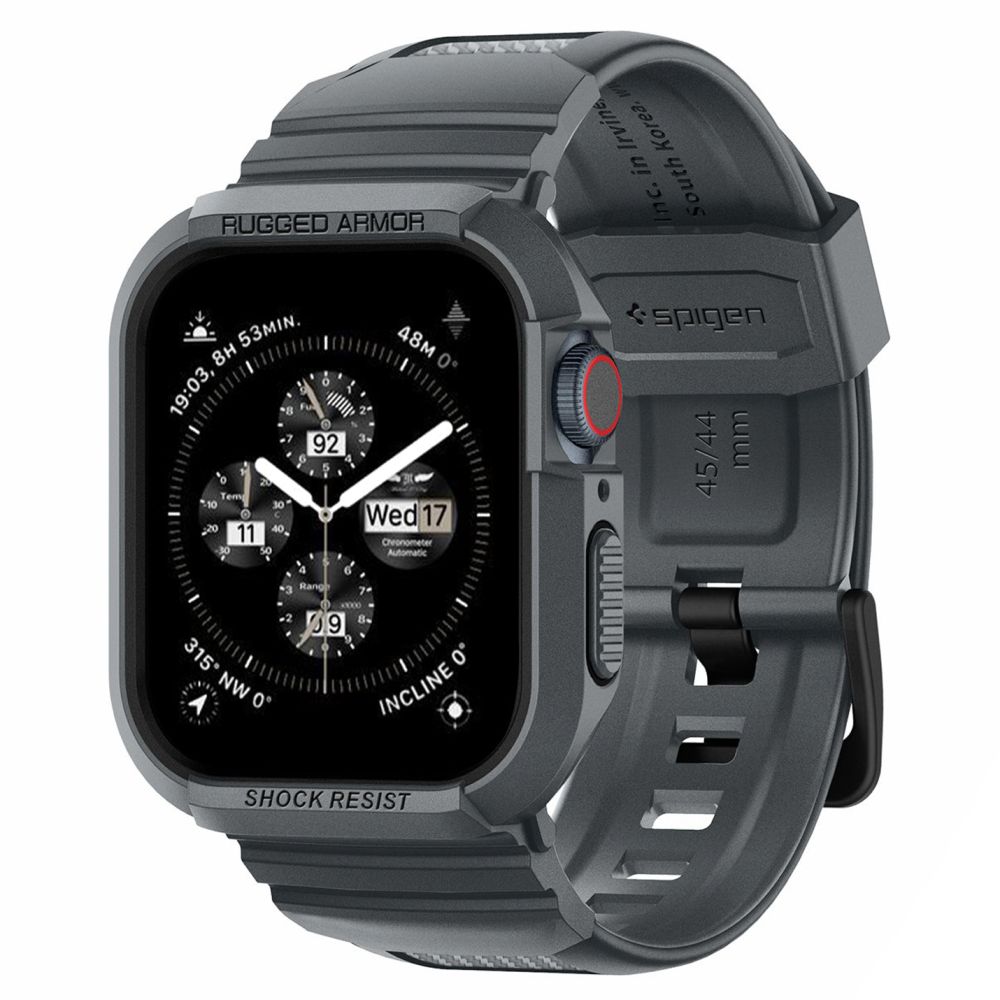 Spigen Apple Watch 44/45 mm Skal/Armband Rugged Armor 'Pro' Gr