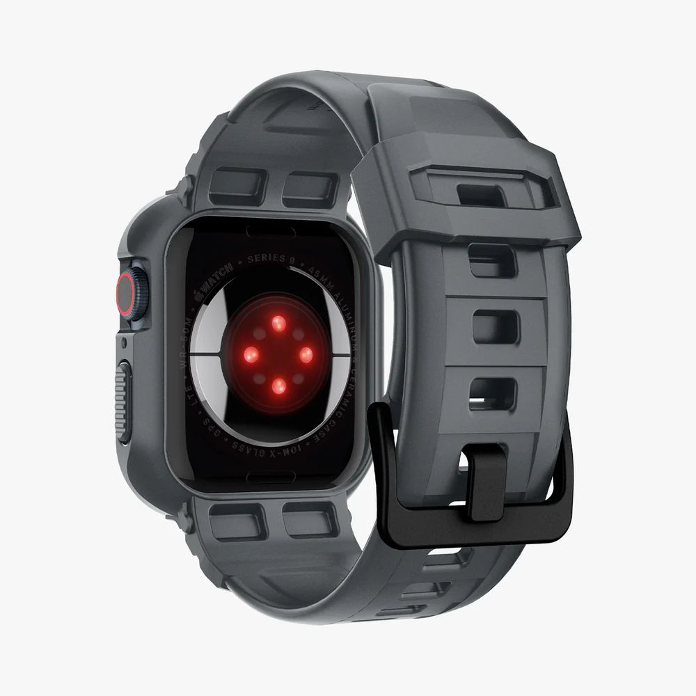 Spigen Apple Watch 44/45 mm Skal/Armband Rugged Armor 'Pro' Grå