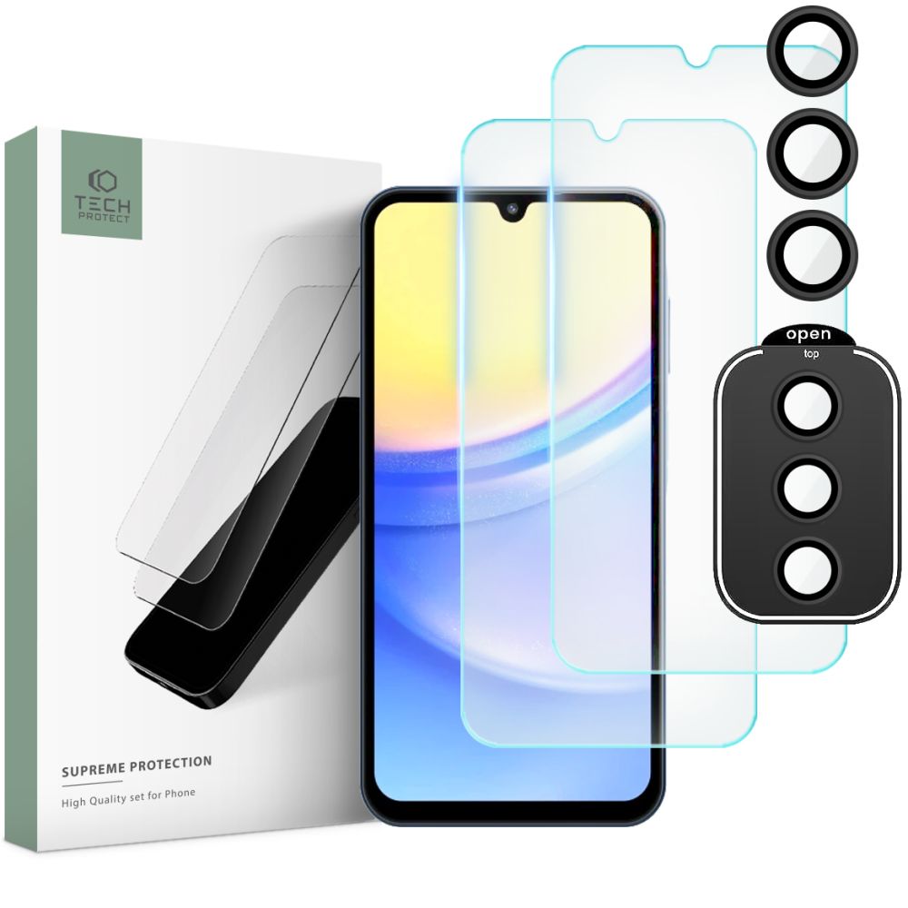 Tech-Protect Galaxy A15 4G/5G 3-PACK Skrmskydd/Linsskydd