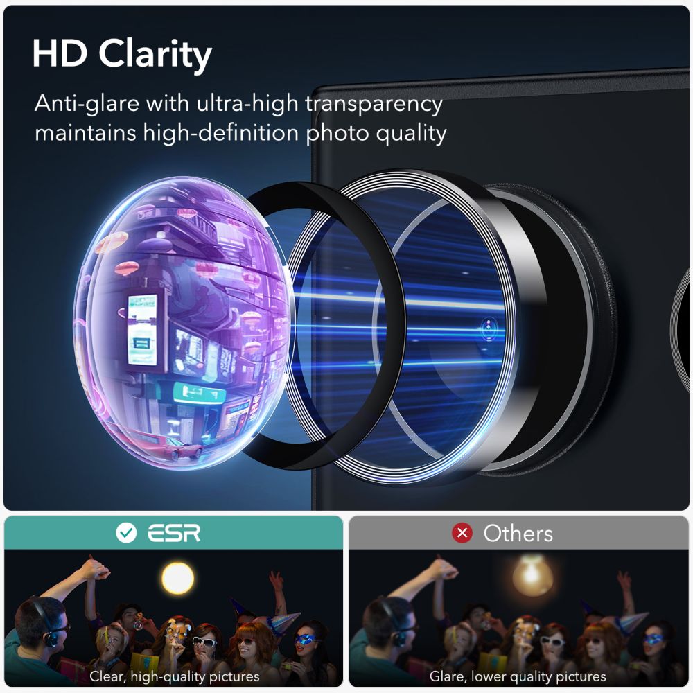 ESR Galaxy S24 Ultra Linsskydd Härdat Glas Svart