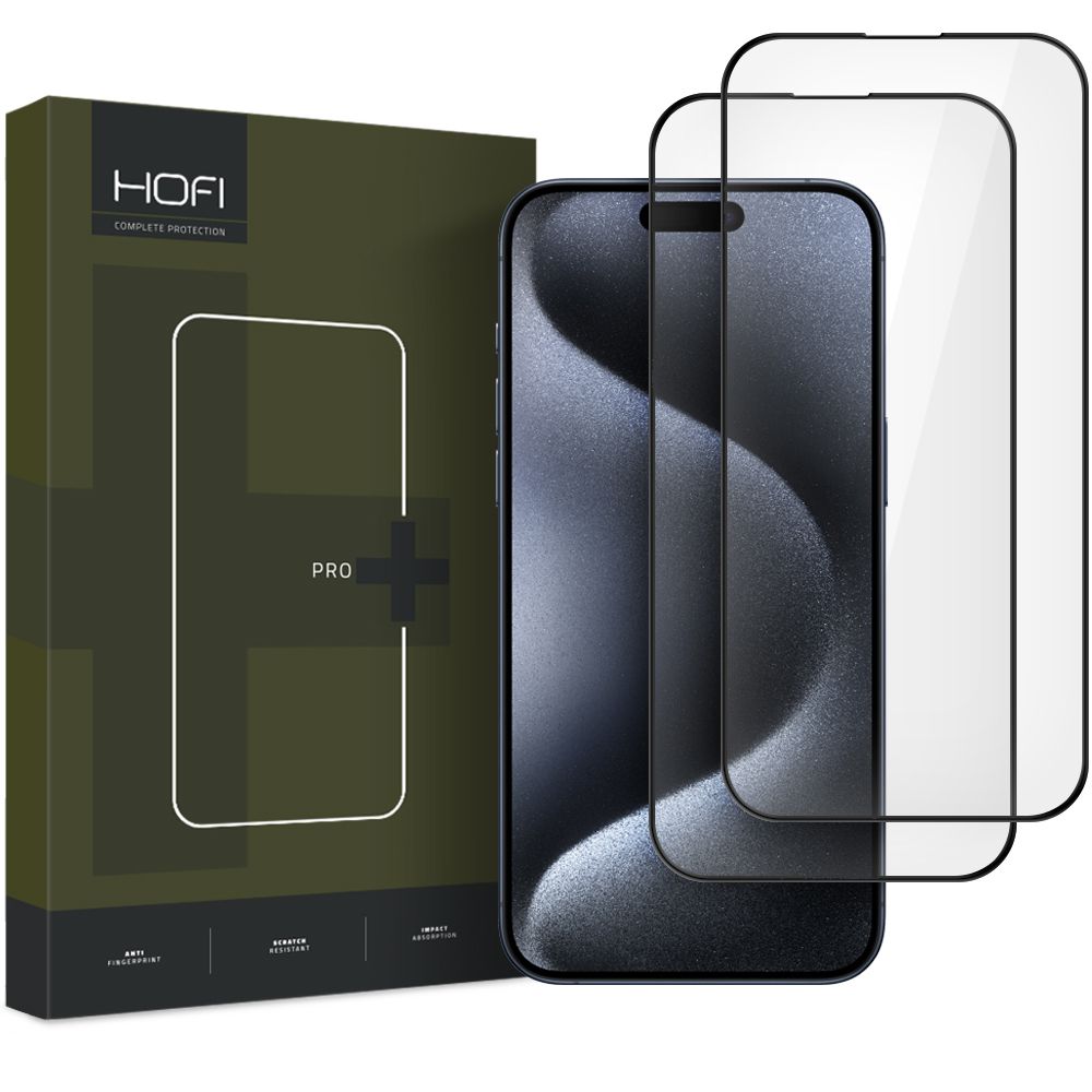 HOFI iPhone 16 2-PACK Skärmskydd Pro+ Heltäckande Svart