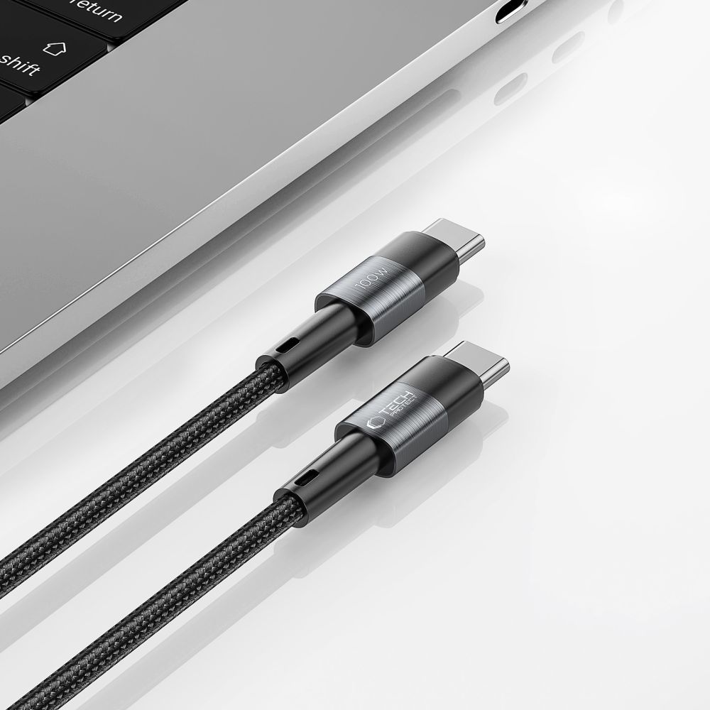 Tech-Protect 0.5 m 100W/5A PD USB-C - USB-C Kabel UltraBoost Grå