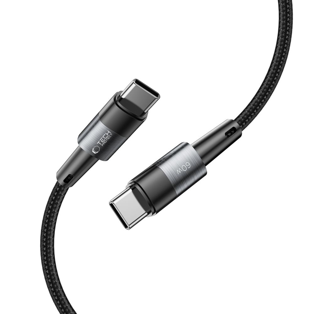 Tech-Protect 0.5 m 60W/3A PD USB-C - USB-C Kabel UltraBoost Grå