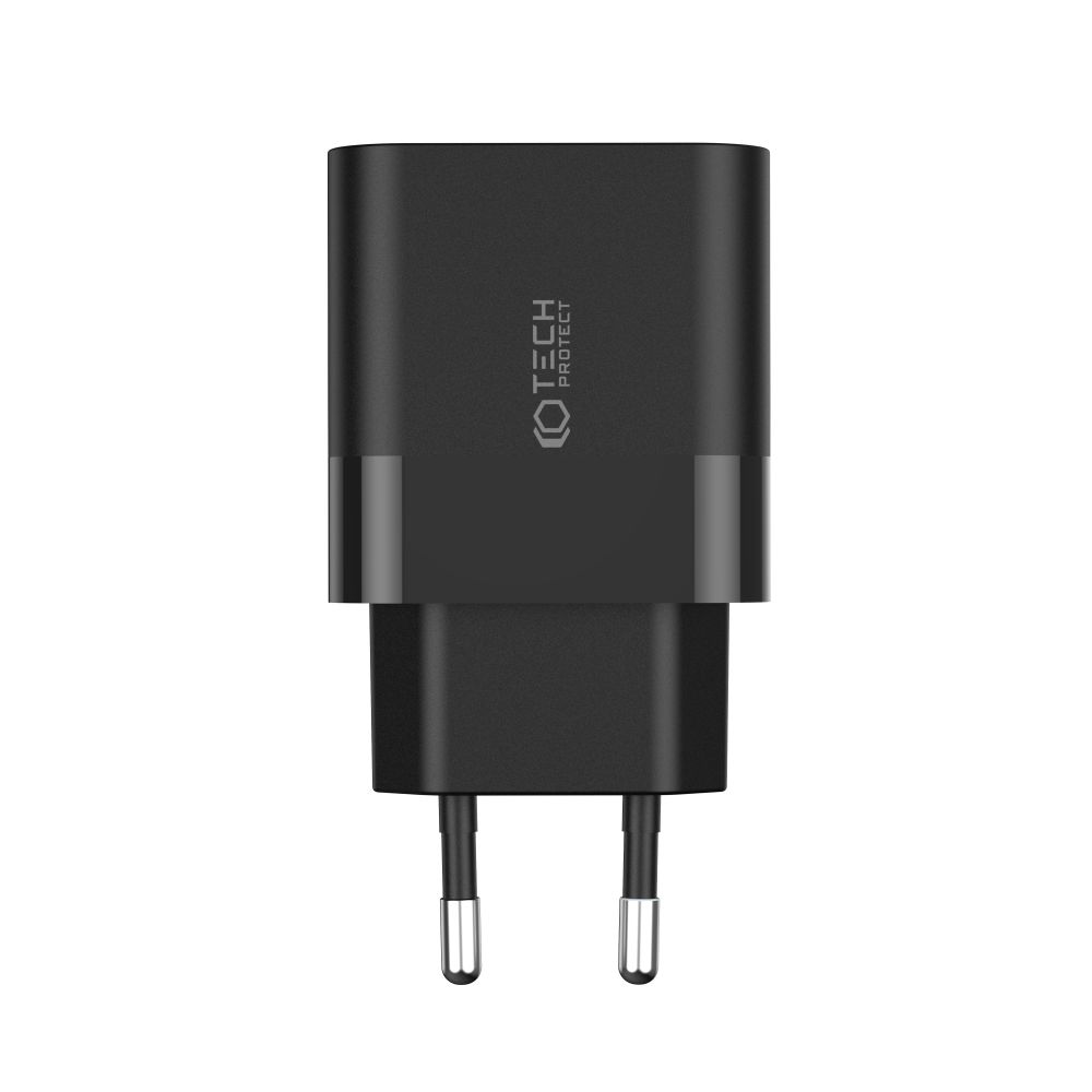 Tech-Protect 20W PD 2x USB-C Väggladdare Svart