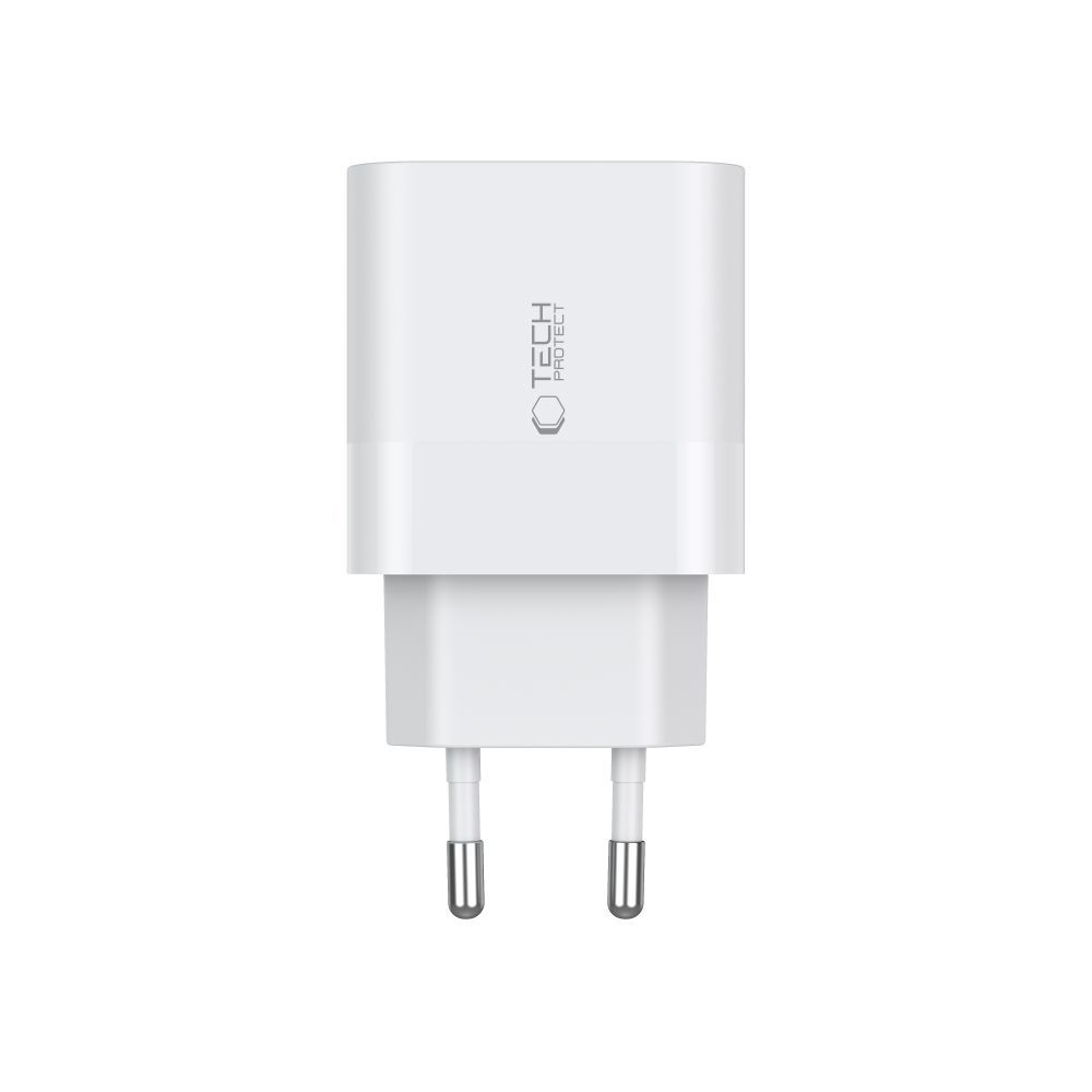 Tech-Protect 20W PD 2x USB-C Väggladdare Vit