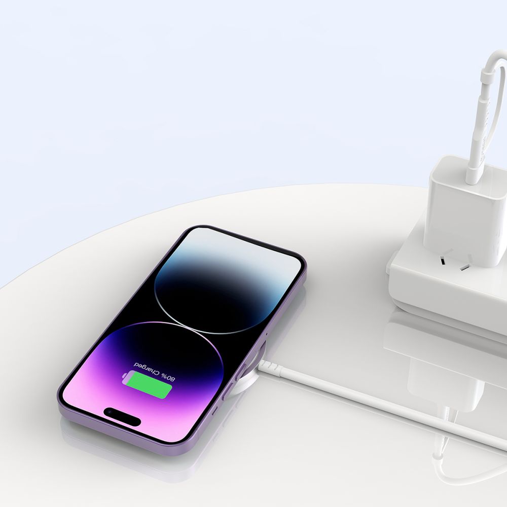 Tech-Protect 15W Qi Trådlös Magnetisk MagSafe Laddare Vit