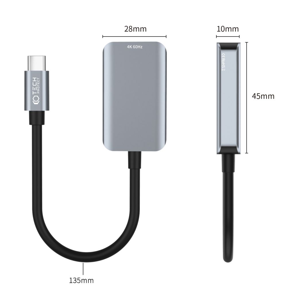 Tech-Protect USB-C-HDMI 4K 60Hz Adapter UltraBoost Svart