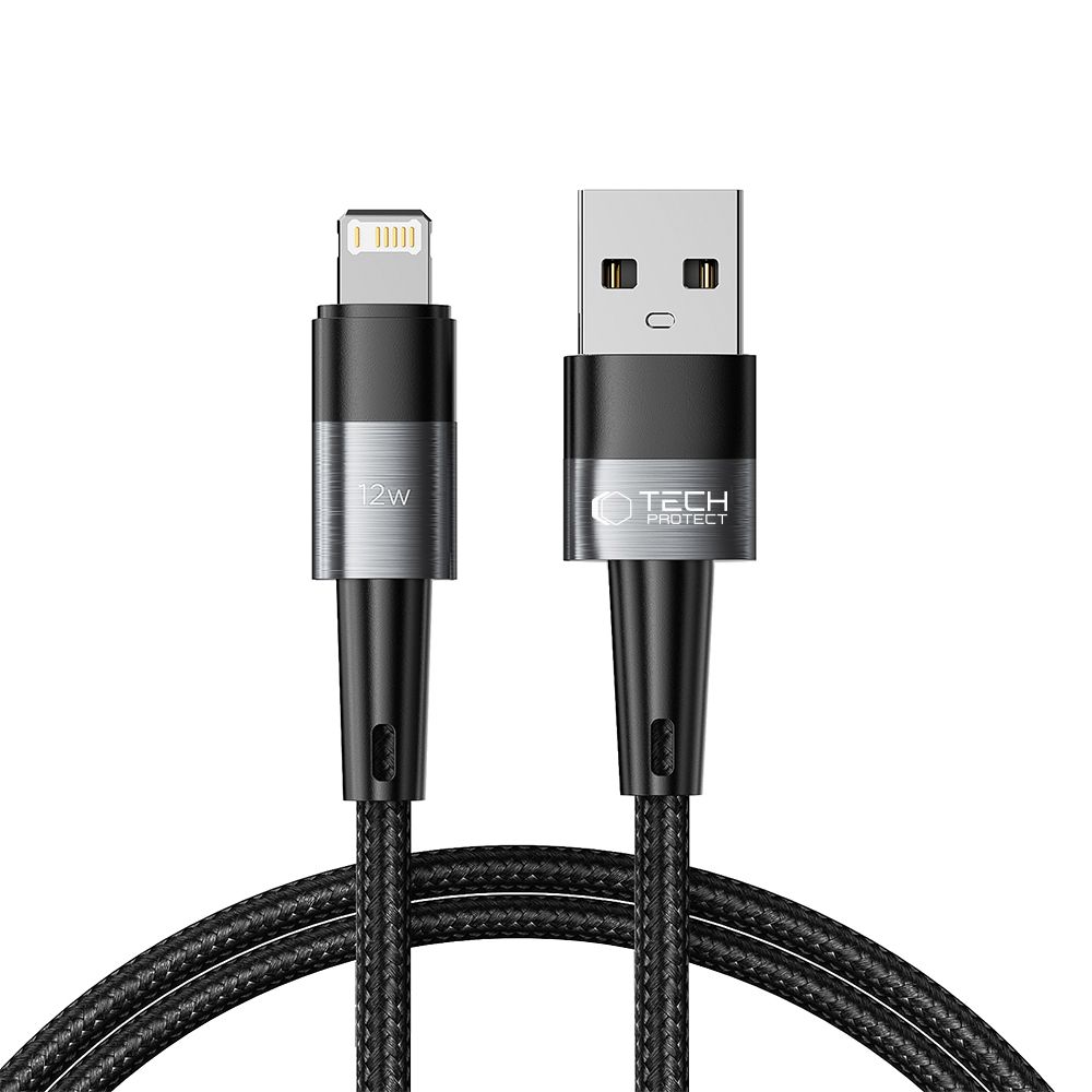 Tech-Protect 1 m 12W/2.4A Lightning Kabel UltraBoost Grå