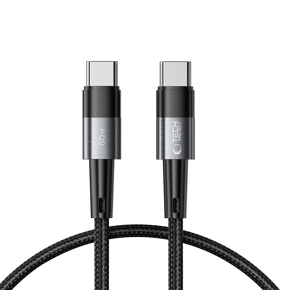 Tech-Protect 0.25 m 60W/3A PD USB-C - USB-C Kabel UltraBoost Grå