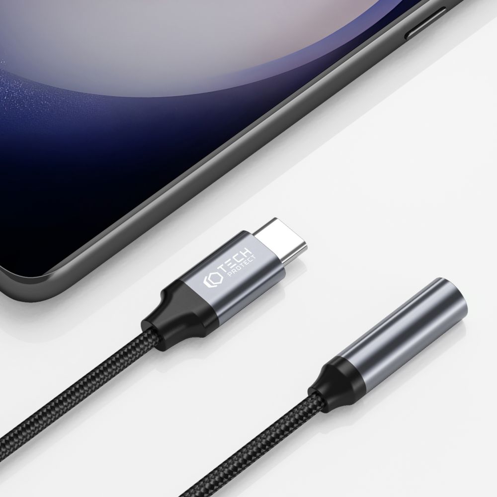 Tech-Protect USB-C - 3.5 mm AUX Hona Adapter UltraBoost Svart