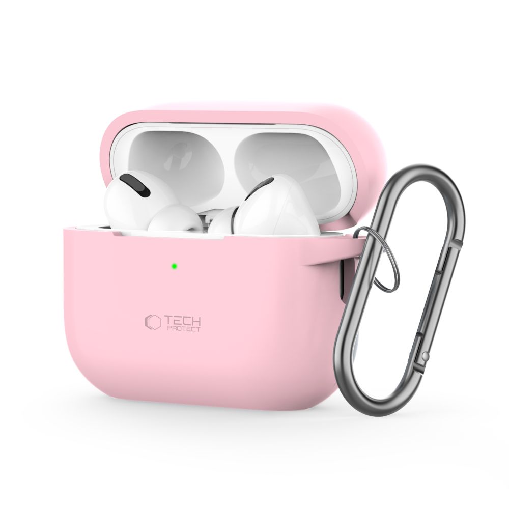 Tech-Protect AirPods Pro 1/2 Skal Silikon Hook Dusty Pink