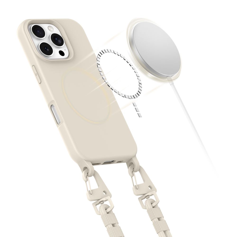 Tech-Protect iPhone 16 Pro Max Skal MagSafe MagNecklace Latte