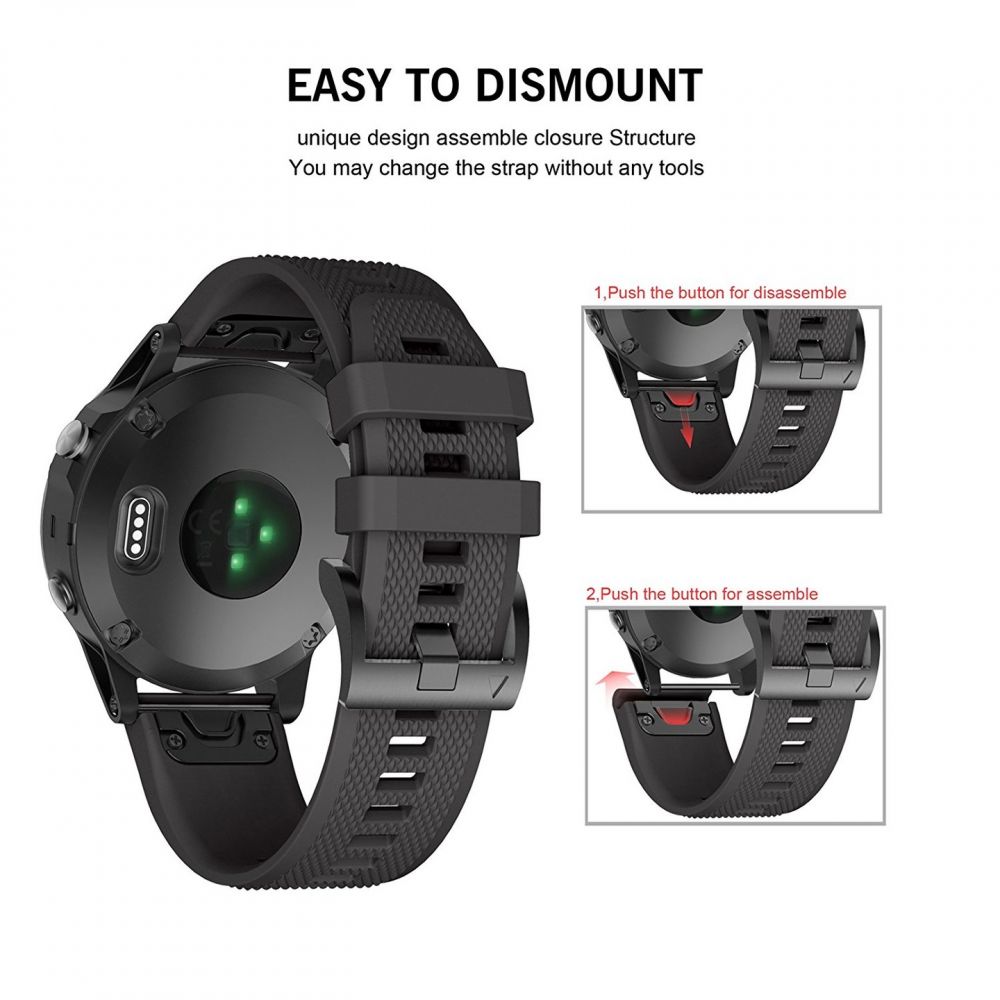 Tech-Protect Garmin Fenix 26 mm Armband Smooth Svart