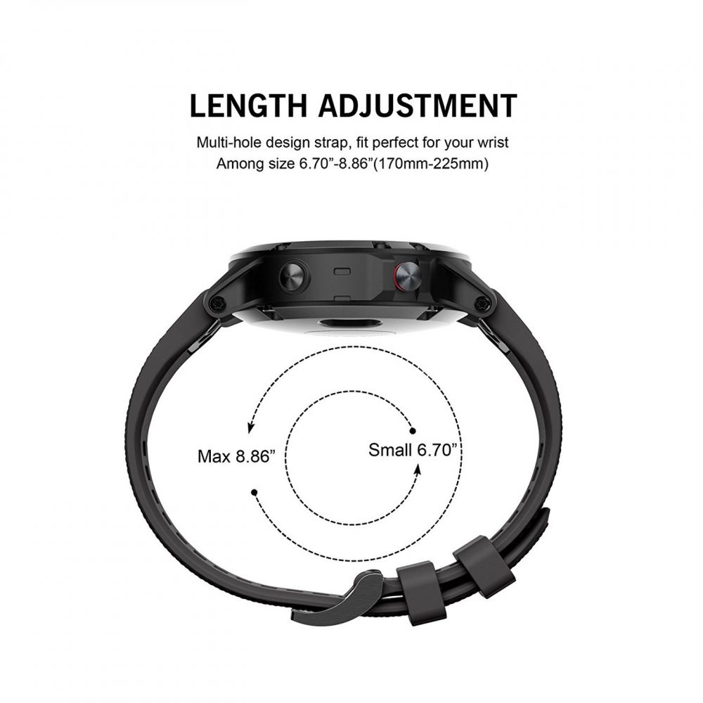 Tech-Protect Garmin Fenix 26 mm Armband Smooth Svart