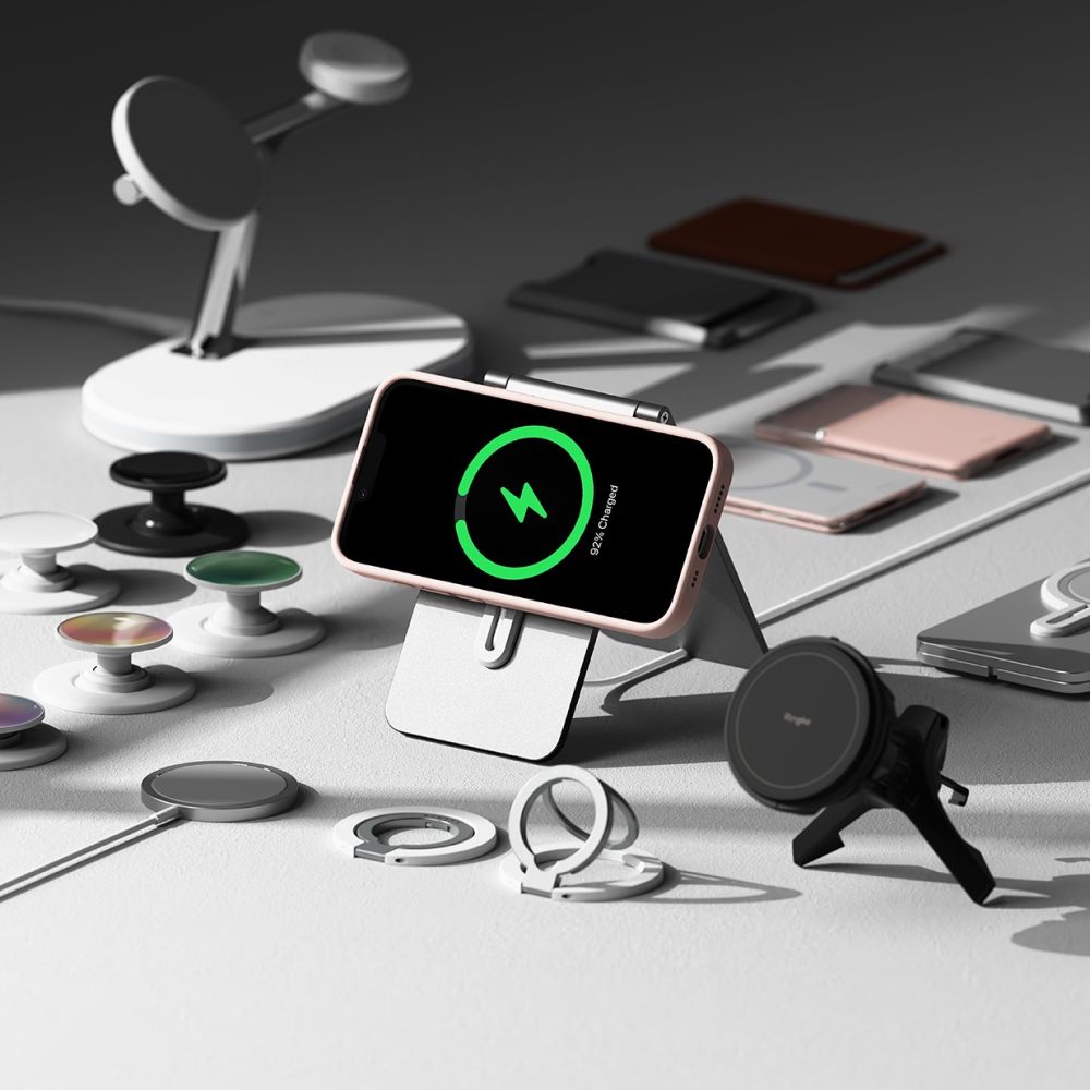 Ringke iPhone 16e Skal MagSafe Silikon Pink Sand