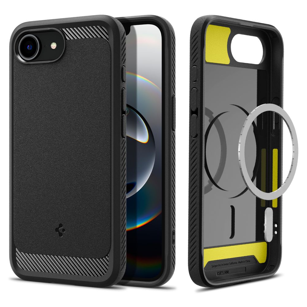 Spigen iPhone 16e Skal MagSafe Mag Rugged Armor Svart
