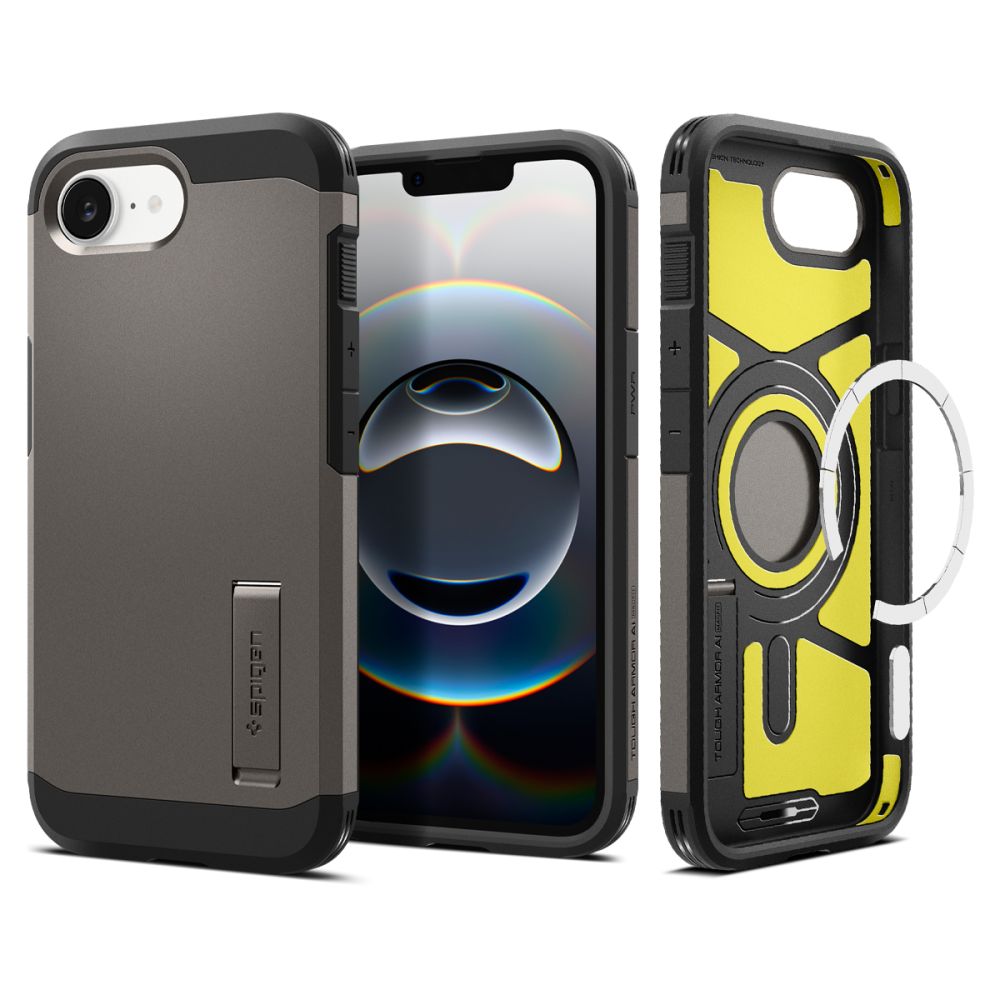 Spigen iPhone 16e Skal MagSafe Tough Armor Gunmetal