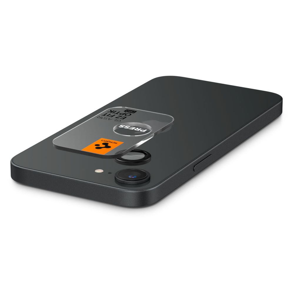 Spigen iPhone 16e 2-PACK Linsskydd GLAS.tR Optik Svart
