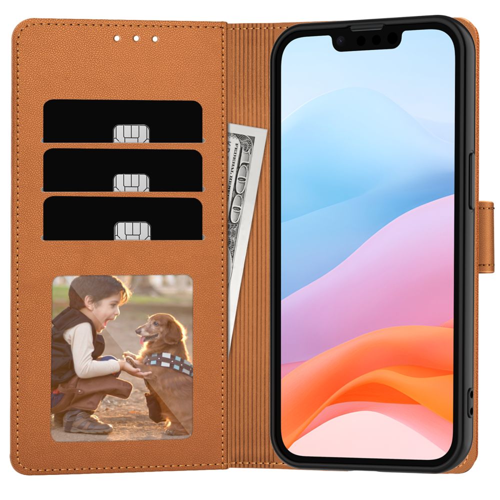 Tech-Protect iPhone 16e Fodral Läder Saddle Brown