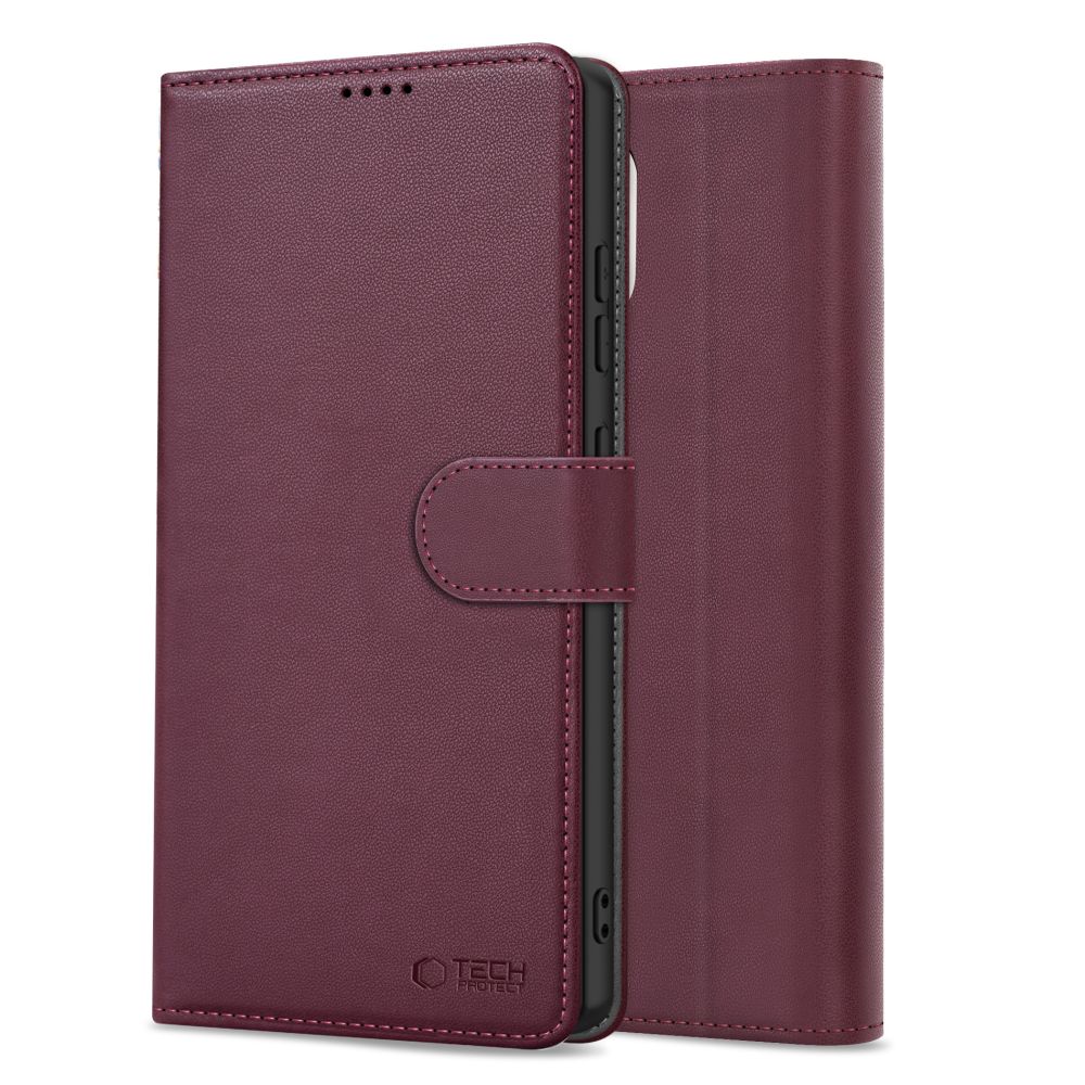 Tech-Protect iPhone 16e Fodral Läder Mulberry