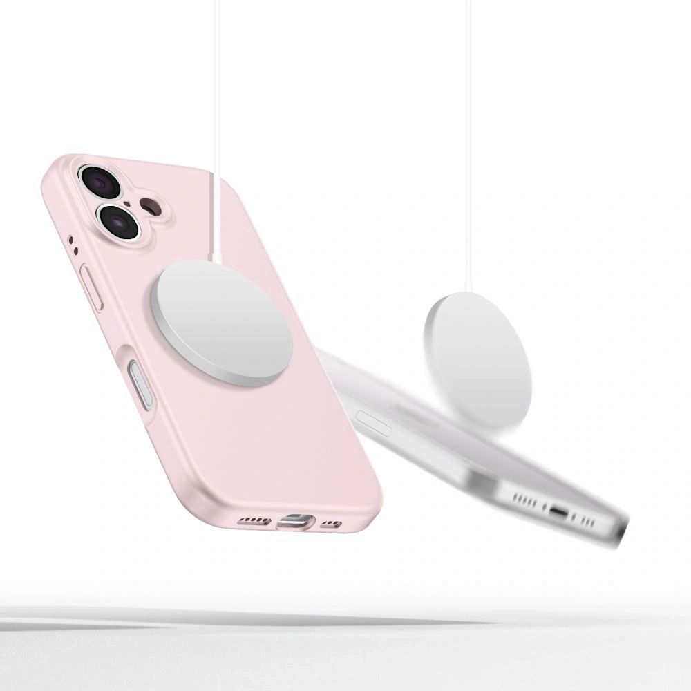 Tech-Protect iPhone 16e Skal MagSafe Liquid Silicone Pink Pearl