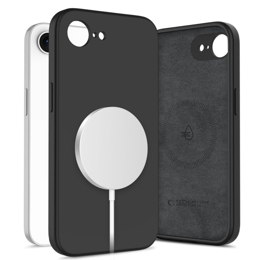 Tech-Protect iPhone 16e Skal MagSafe Liquid Silicone Svart