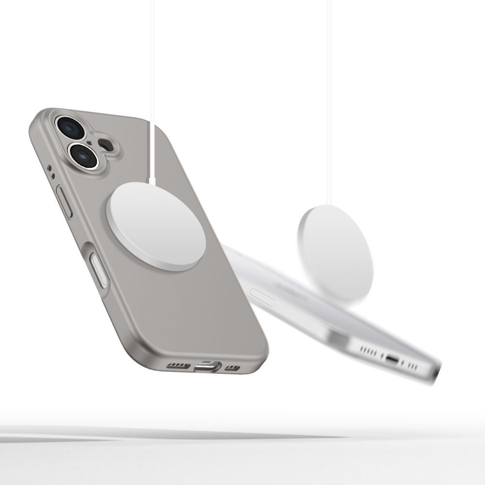 Tech-Protect iPhone 16e Skal MagSafe Liquid Silicone Stone Grey