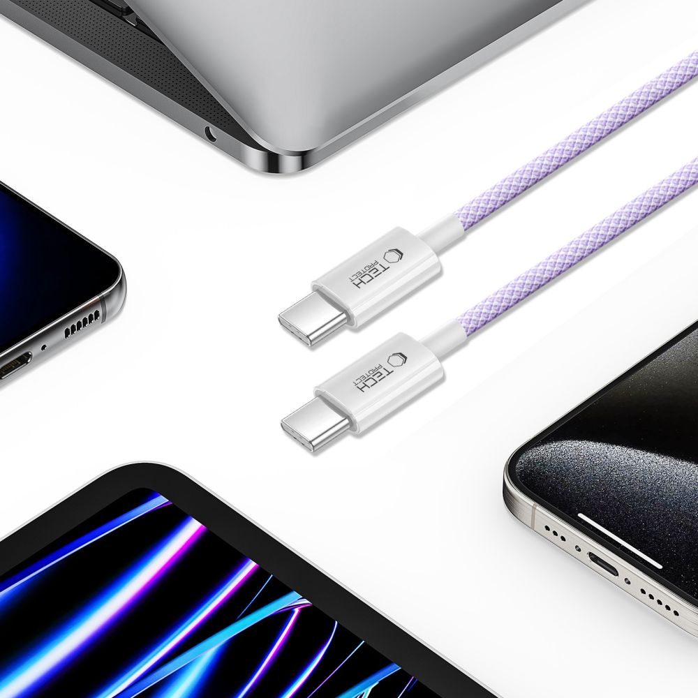 Tech-Protect 2m 60W/3A PD USB-C - USB-C Kabel UltraBoost Mauve
