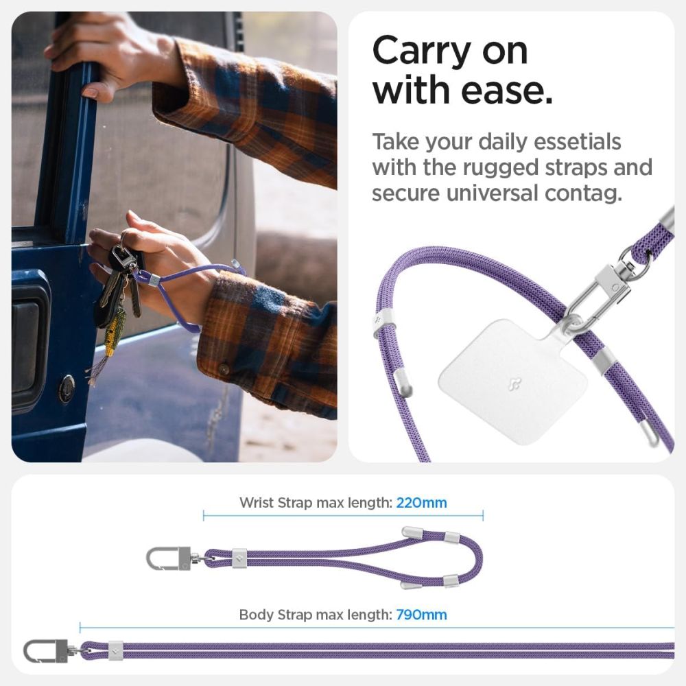 Spigen Mobilsnöre / Handledsrem Strap Set Deep Purple