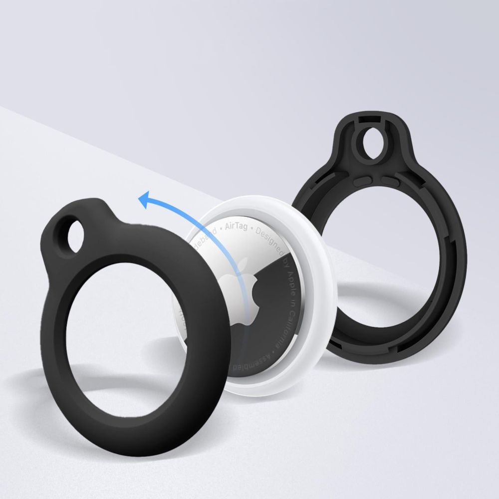 Tech-Protect Apple AirTag 2-PACK Hållare Rough Svart
