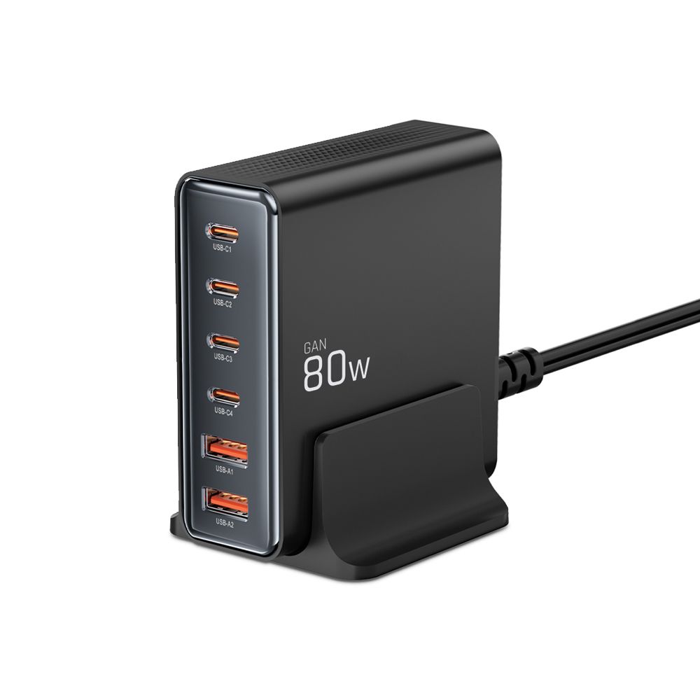 Tech-Protect 80W Laddstation USB-C / USB-A Svart