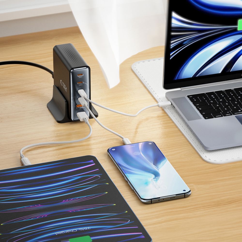 Tech-Protect 80W Laddstation USB-C / USB-A Svart