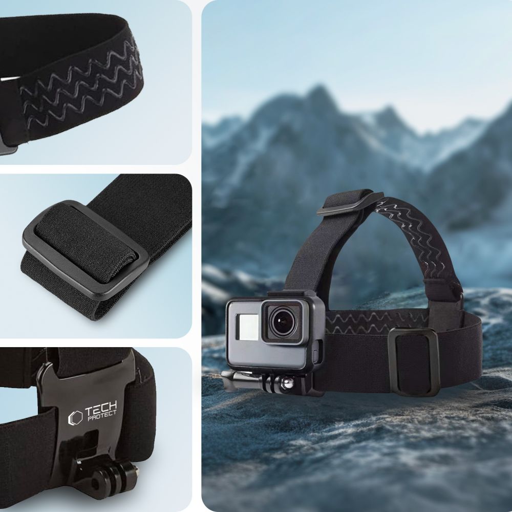 Tech-Protect Huvudfäste För GoPro / DJI Actionkamera Svart