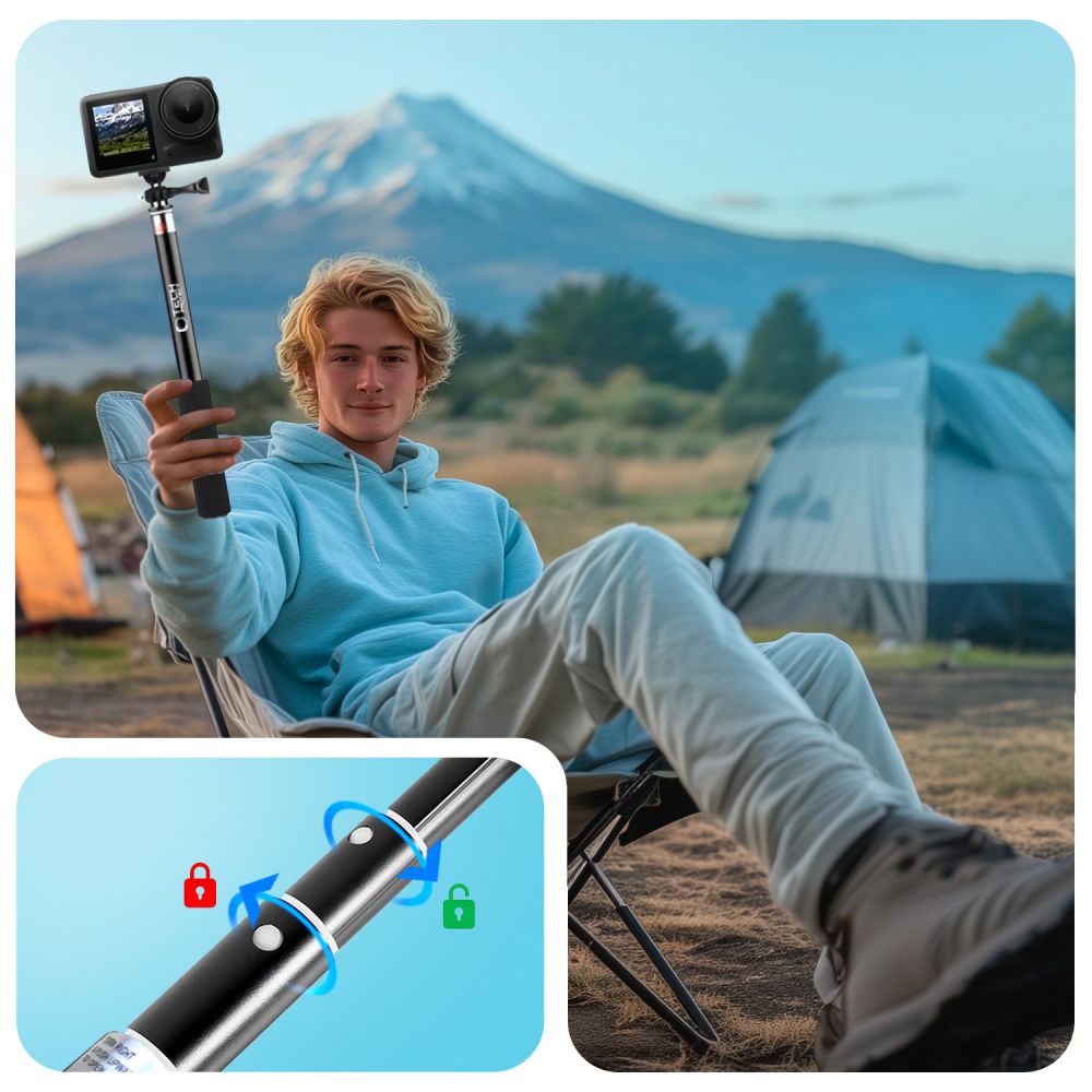 Tech-Protect Selfiestick För GoPro / DJI Svart