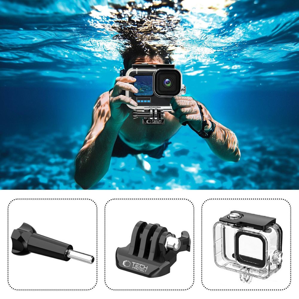 Tech-Protect GoPro Hero 9-13 Vattentät Fodral Transparent