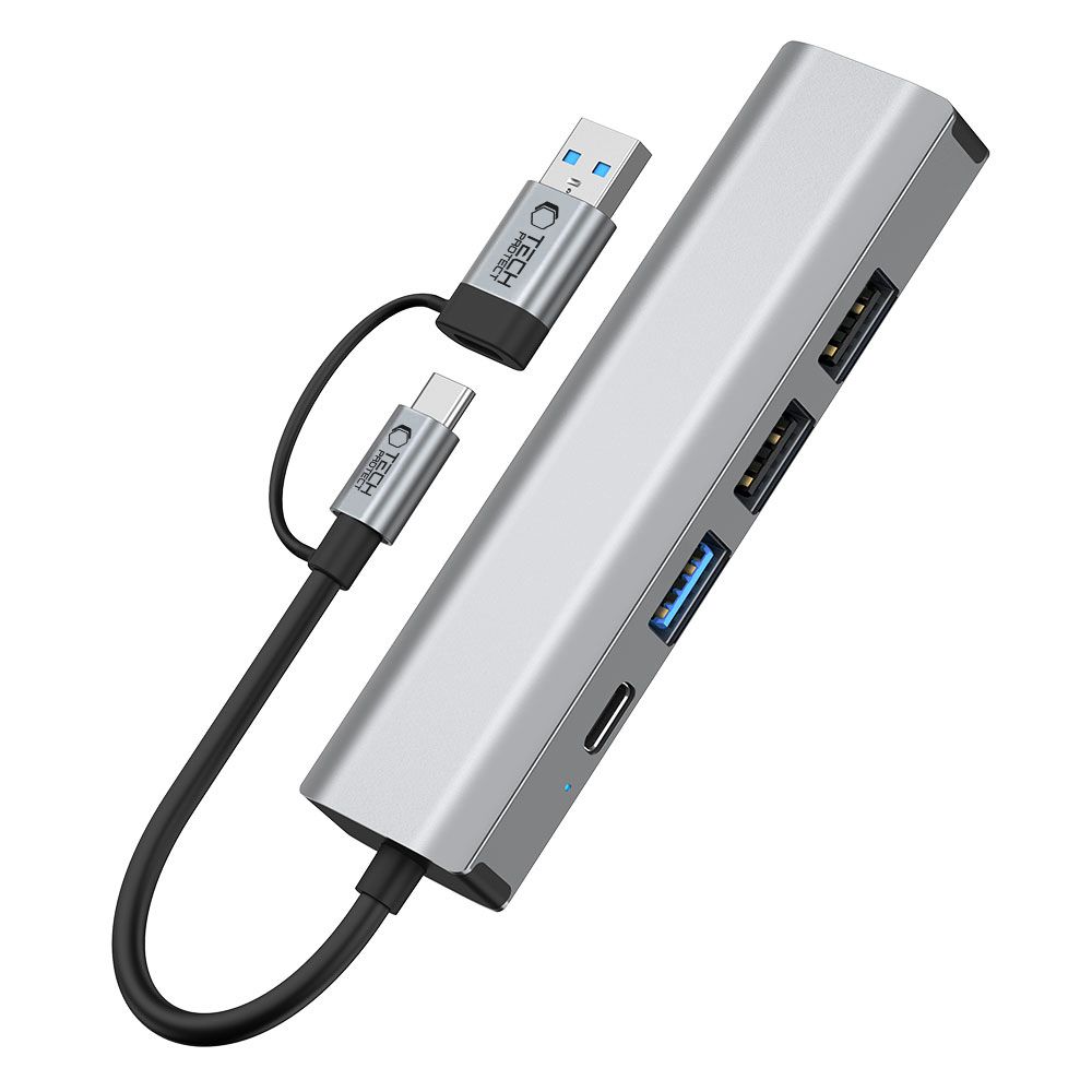 Tech-Protect 5in1 USB-C/USB-A Hub - USB-C / USB 3.0/2.0 / RJ45