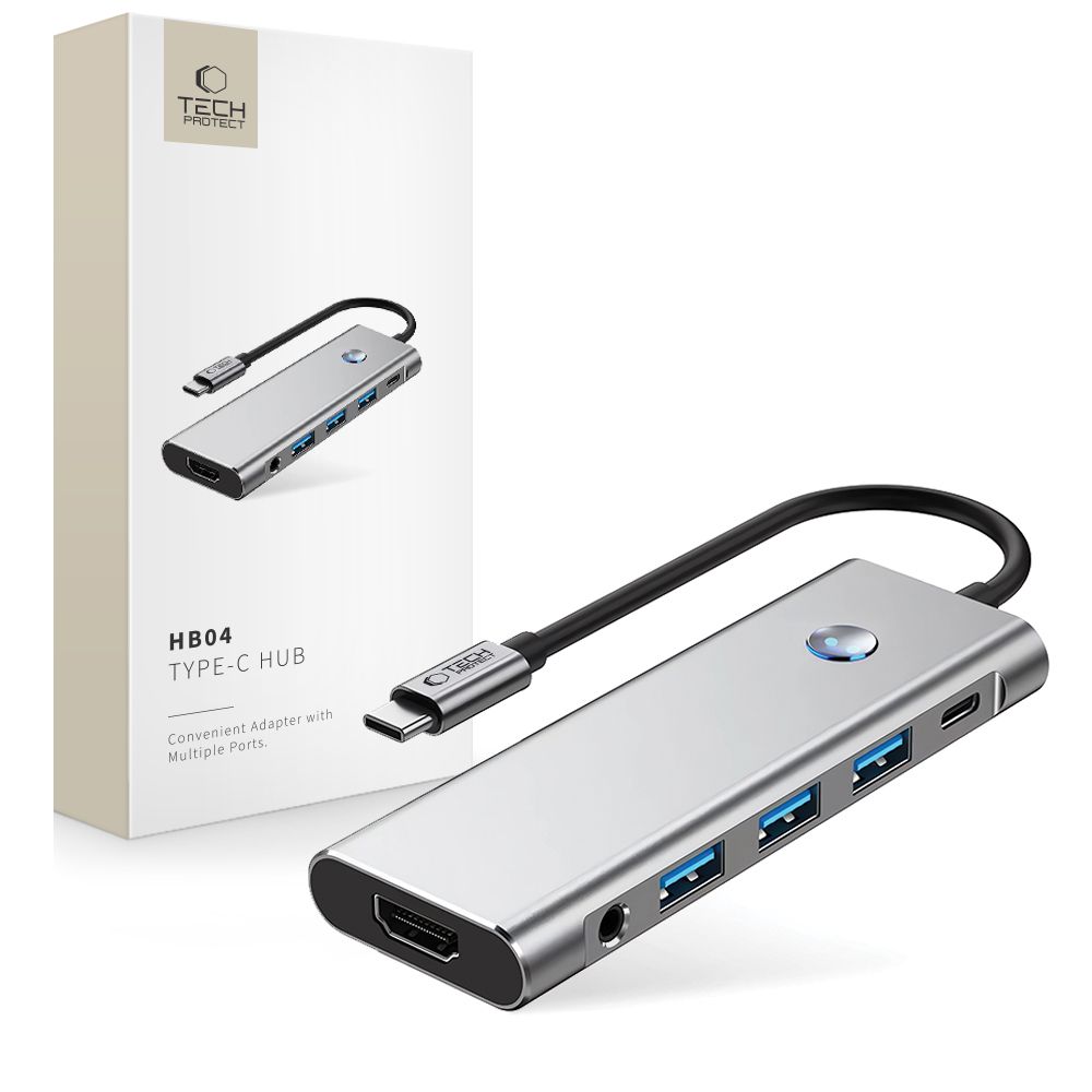 Tech-Protect 9in1 USB-C Hub - USB-C/USB-A/HDMI/SD/TF/AV3.5