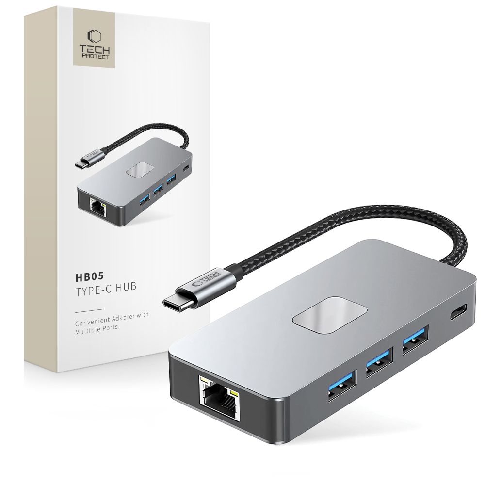 Tech-Protect 9in1 USB-C Hub - USB-C/USB 3.0/2.0/HDMI/SD/TF/RJ45