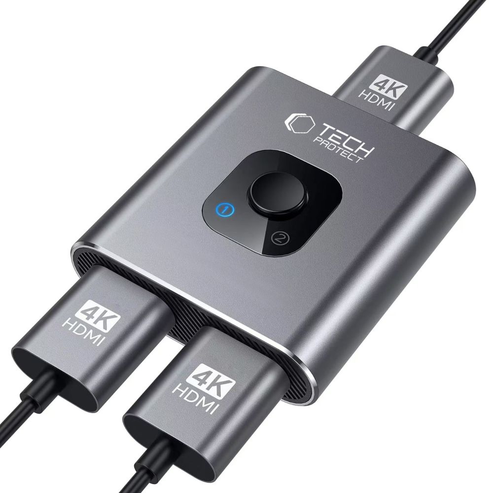 Tech-Protect 2in1 4K 60Hz HDMI Adapter Grå
