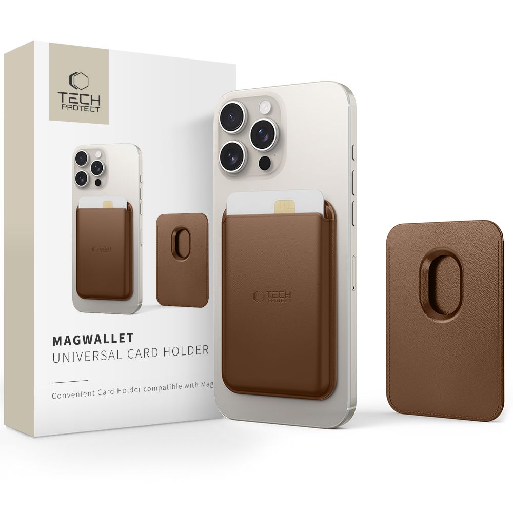 Tech-Protect Magnetisk MagSafe Korthållare Brun